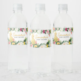 Aloha Baby Pineapple Baby Shower Waterfles Etiket
