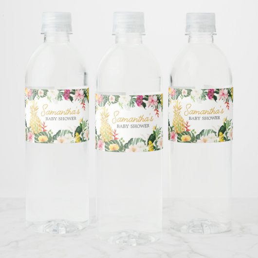 Aloha Baby Pineapple Baby Shower Waterfles Etiket (Flessen)