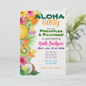 Aloha Baby, Pineapples & Pacifiers Baby Shower Kaart (Staand voorkant)