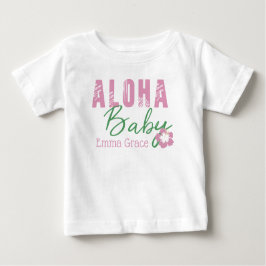 Aloha Baby Roze en Groene Tropische Bloem Monogram