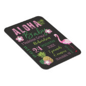 Aloha Baby Roze en Groene Tropische Stat van de Ba Magneet (Rechterzijde)