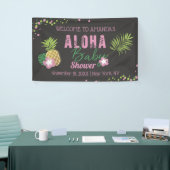 Aloha Baby Roze Groen Tropisch Baby shower Welkom Spandoek (Beurs)