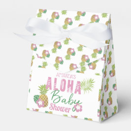 Aloha Baby Roze & Groen Tropisch Meisje Baby showe Bedankdoosjes