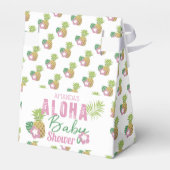 Aloha Baby Roze & Groen Tropisch Meisje Baby showe Bedankdoosjes (Achterkant)