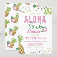 Aloha Baby Roze & Groen Tropisch Meisje Baby showe