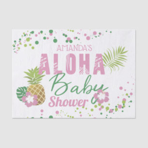 Aloha Baby Roze & Groene Ananas Baby shower Tissuepapier