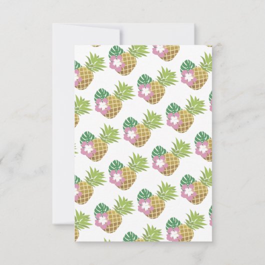 Aloha Baby roze groene tropische ananas dank u Bedankkaart (Achterkant)
