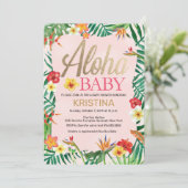 Aloha Baby shower, Hawaïaans, Tropisch Kaart (Staand voorkant)