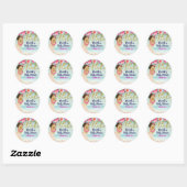 Aloha Baby shower Hawaïaanse Retro Beach Party Fav Ronde Sticker (Vel)