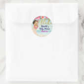 Aloha Baby shower Hawaïaanse Retro Beach Party Fav Ronde Sticker (Tas)
