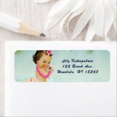 Aloha Baby shower Hawaiian Retro Beach Invitation Etiket (Insitu)