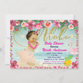 Aloha Baby shower Hawaiian Retro Beach Uitnodiging (Voorkant)
