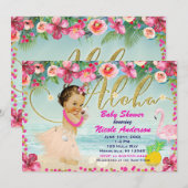 Aloha Baby shower Hawaiian Retro Beach Uitnodiging (Voorkant / Achterkant)