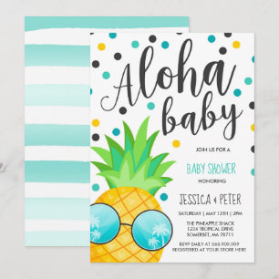 Aloha Baby shower Invitation Pineapple Baby shower Kaart