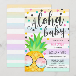 Aloha Baby shower Invitation Pineapple Baby shower Kaart