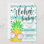 Aloha Baby shower Invitation Pineapple Baby shower Kaart (Voorkant)