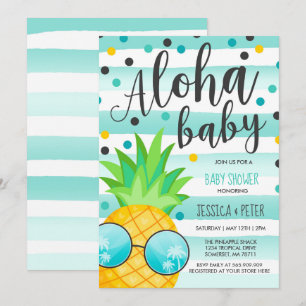 Aloha Baby shower Invitation Pineapple Baby shower Kaart