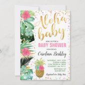 Aloha Baby shower Invitation Tropical Baby shower Kaart (Voorkant)