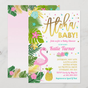 Aloha Baby shower Invitation Tropical Baby shower Kaart
