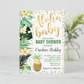 Aloha Baby shower Invitation Tropical Baby shower Kaart (Staand voorkant)
