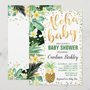 Aloha Baby shower Invitation Tropical Baby shower Kaart