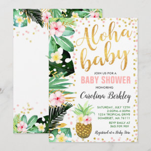 Aloha Baby shower Invitation Tropical Baby shower Kaart