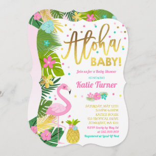 Aloha Baby shower Invitation Tropical Baby shower Kaart
