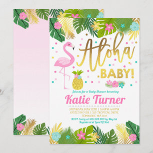 Aloha Baby shower Invitation Tropical Baby shower Kaart