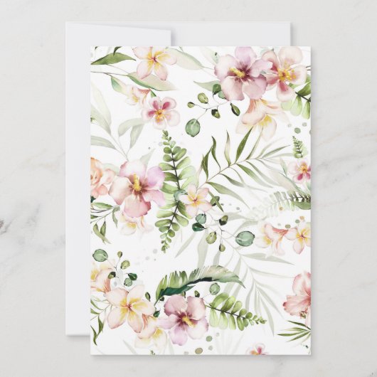Aloha Baby shower Invitation, tropisch Baby shower Kaart (Achterkant)