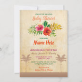 Aloha Baby shower Luau Tropische Invite Kaart (Voorkant)