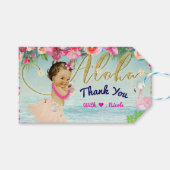 Aloha Baby shower Retro Hawaiian Beach Party Favor Cadeaulabel (Voorkant (Horizontaal))