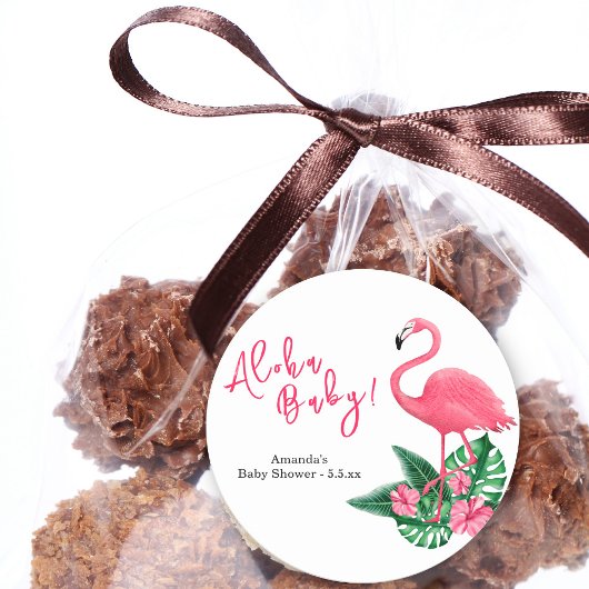 Aloha-Baby shower Ronde Sticker