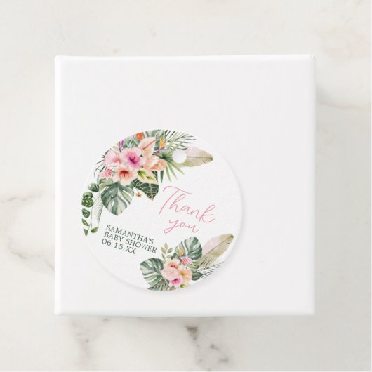 Aloha Baby shower Round Bedankjes Labels (In situ)