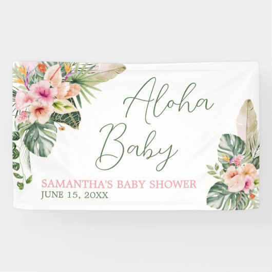 Aloha-Baby shower Spandoek (Horizontaal)