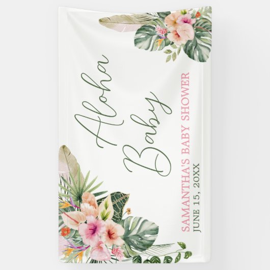 Aloha-Baby shower Spandoek (Verticaal)