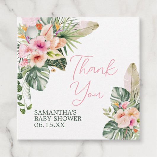 Aloha Baby shower Square Bedankjes Labels (Voorkant)