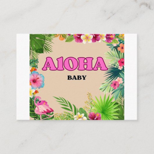 Aloha Baby shower Theme- Envelope Informatiekaartje (Voorkant)
