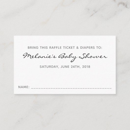 Aloha Baby shower Tropical Diaper Raffle Ticket Informatiekaartje (Achterkant)