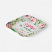 Aloha Baby shower Tropical Luau Girl Pink Papieren Bordje (Gebogen)