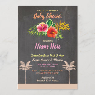 Aloha Baby shower Tropische Luau  Invite Kaart