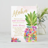Aloha Baby shower Uitnodiging (Staand voorkant)