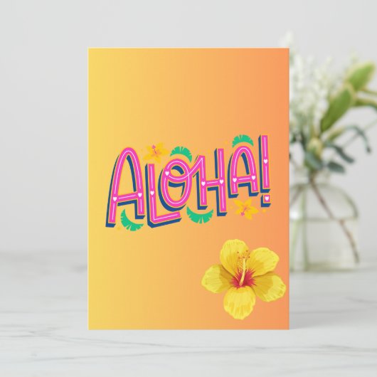 Aloha-Baby shower-uitnodiging Kaart (Staand voorkant)