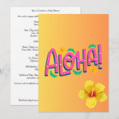 Aloha-Baby shower-uitnodiging Kaart (Voorkant / Achterkant)