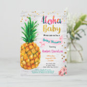 Aloha baby shower uitnodiging - Zomer tropisch (Staand voorkant)