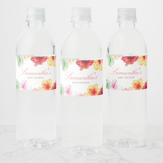 Aloha Baby Shower Waterfles Etiket (Flessen)