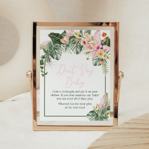 Aloha Baby shower zeg geen Baby Poster