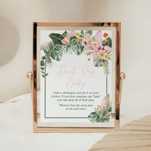 Aloha Baby shower zeg geen Baby Poster