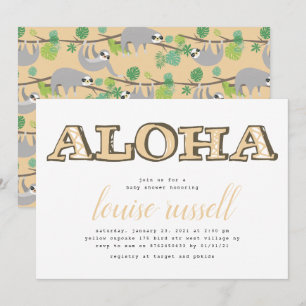Aloha Baby Tropical Animal   BABY SHOWER Kaart
