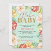 Aloha Baby Tropical Baby shower Invitation Kaart (Voorkant)