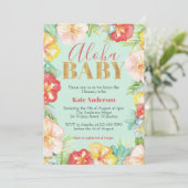 Aloha Baby Tropical Baby shower Invitation Kaart (Staand voorkant)